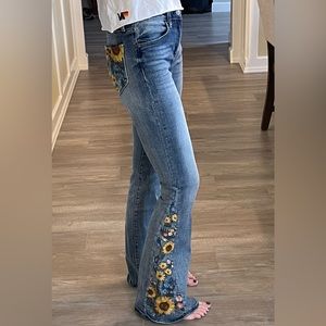 Driftwood Women’s Embroidered Farrah Flare Jeans